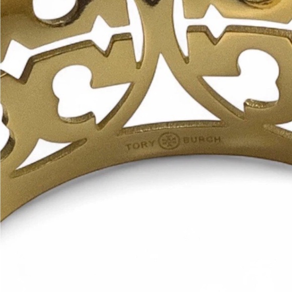 Tory Burch Gold Cutout Cuff Bracelet - Picture 2 of 4
